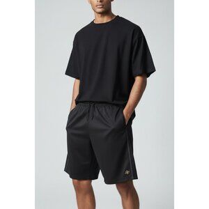 Nordictrack Mens M Black Athletic Shorts With Drawstring Waist 100% Polyester Li